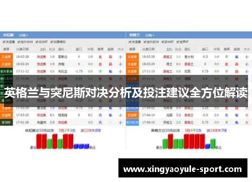 英格兰与突尼斯对决分析及投注建议全方位解读